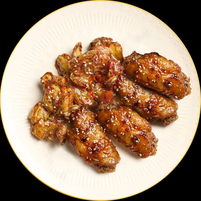 Korean Chicken Wings and Potatoes