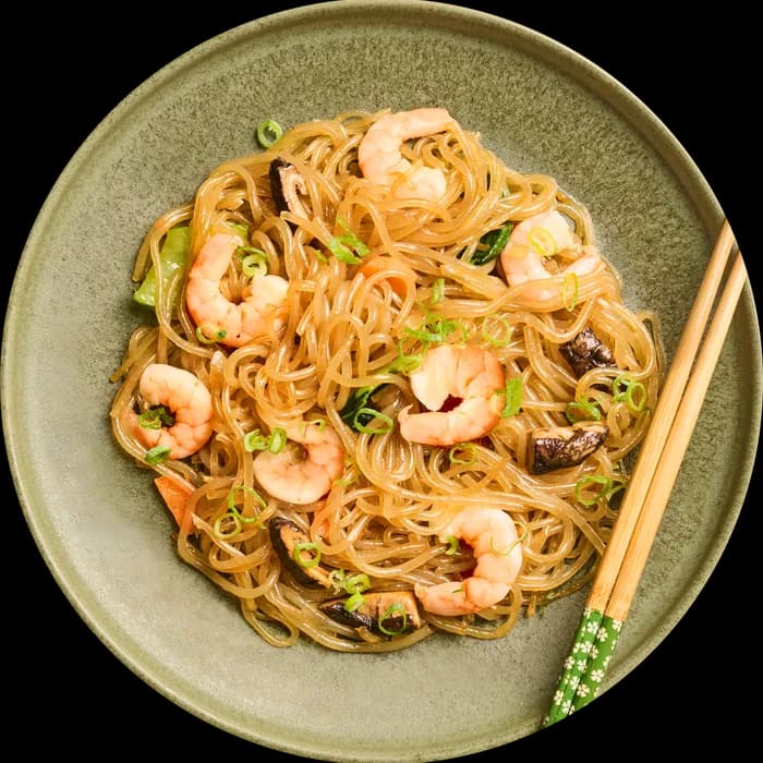 Korean Prawn Glass Noodles (Japchae)